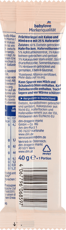 Babylove Mama Barre aux dattes Cacao Framboise, 40 g