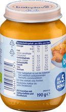 Menu babylove carottes avec patates douces et boeuf dès 5 mois, 190 g