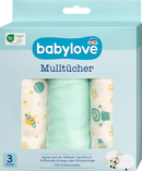 babylove Mousseline doekjes crème/mint, 3 stuks