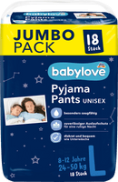 babylove Pyjama-broekjes unisex maat L 8-12 jaar (24-50 kg), jumboverpakking, 18 stuks