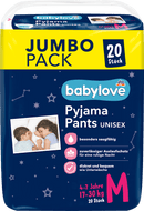 babylove Pyjama-broekjes unisex maat M 4-7 jaar (17-30 kg), jumboverpakking, 20 stuks