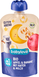 babylove Quetschie Goedenavond Appel & Banaan met haver & melk vanaf 1 jaar, 100 g