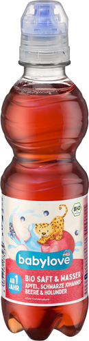 Jus et eau Babylove Pomme-Cassis-Sureau, 330 ml
