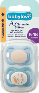 babylove Air-fopspeen van siliconen, symmetrisch, mint/beige & blauw/petrol, maat 2, 5-18 maanden, 4 stuks