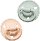 babylove Fopspeen van latex, rond, crème/groen, vanaf de geboorte, 2 stuks