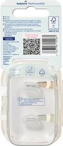 babylove Fopspeen van siliconen, anatomisch, beige/mint, maat 2, 5-18 maanden, 2 stuks