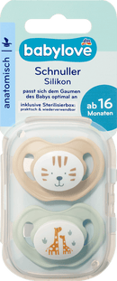 babylove Fopspeen van siliconen, anatomisch, beige/mint, maat 3, vanaf 16 maanden, 2 stuks