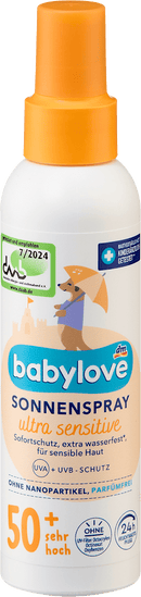 babylove Zonnenspray Baby ultra sensitive SPF 50+, 150 ml