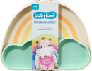 babylove Siliconen bord met vakjes in regenboogkleuren, mint/crème, 1 stuk