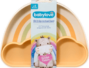 babylove Siliconen bord met vakjes in regenboogkleuren oranje/crème, 1 stuk