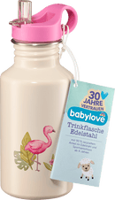 babylove Drinkfles voor kinderen, roestvrij staal, beige, flamingo, 1 stuk