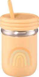 babylove Rietjesbeker van roestvrij staal/siliconen, abrikooskleurig, 300 ml, 1 stuk