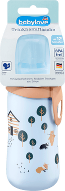 babylove Rietjefles blauw, 330 ml, 1 stuk