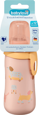 babylove Rietjefles roze, 330 ml, 1 stuk