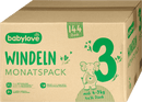 babylove Couches nature taille 3, Midi, 4-9 kg, paquet mensuel, 144 pcs.