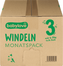 babylove Couches nature taille 3, Midi, 4-9 kg, paquet mensuel, 144 pcs.