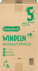babylove Luiers maat 5 junior (10-16 kg) maandpakket, 120 stuks