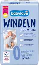 babylove Luiers Premium maat 0 newborn xs (tot 3 kg), 24 stuks