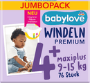 babylove Luiers Premium maat 4+ maxiplus (9-15 kg) jumboverpakking, 76 stuks