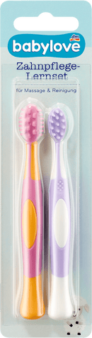 babylove Tandverzorgingsset voor beginners paars/oranje, 2 stuks