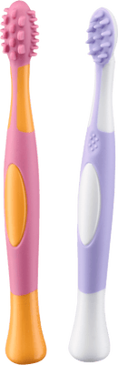 babylove Tandverzorgingsset voor beginners paars/oranje, 2 stuks