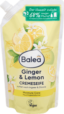Balea Crèmeseep Ginger & Lemon, navulverpakking, 500 ml