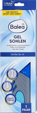 Semelles en gel Balea Insoles, taille 36-41 (1 paire), 2 pièces.
