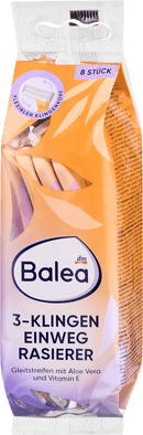 Balea Wegwerpscheermesjes met 3 mesjes, 8 stuks