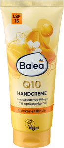 Crème pour les mains Balea Q10 à l'huile d'abricot et SPF 15, 100 ml