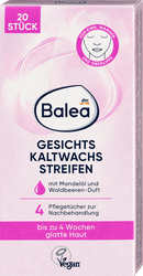 Bandes de cire froide pour le visage Balea, 20 pièces.