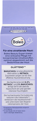 Balea Beauty Expert Crème de Nuit 0,3% Rétinol* &amp; 2% Bakuchiol, 30 ml