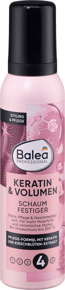 Balea PROFESSIONAL Haarstylingmousse Keratine & Volume, 150 ml
