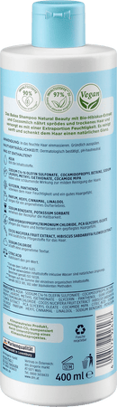 Balea Shampoo Natural Beauty met biologisch hibiscus-extract en kokosmelk, 400 ml
