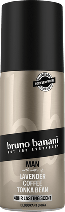bruno banani Deospray Man Lavender Coffee Tonka Bean, 150 ml