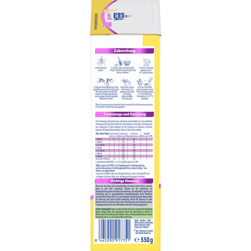 Nestlé BEBA Expert HA Pré dès la naissance, 550 g