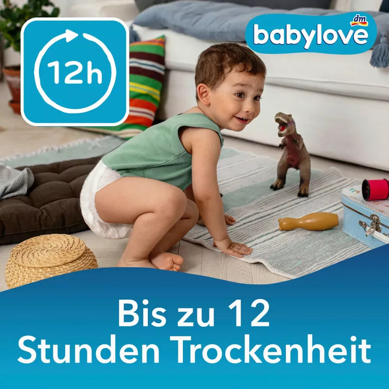 Couches Babylove taille 4 (8-14 kg), 42 pièces.