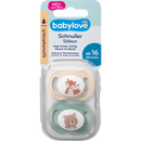 Sucette en silicone babylove, symétrique, beige/vert, taille 3, à partir de 16 mois, 2 pièces.