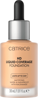 Catrice Make-up HD Fond de Teint Liquide Couvrance Golden Beige 037, 30 ml