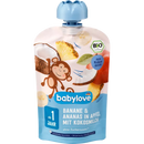 Babylove Banane et ananas à presser dans une pomme au lait de coco, recyclable dès 1 an, 100 g