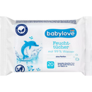 Lingettes humides Babylove Babylove avec 99% d'eau, format voyage, 20 pièces.