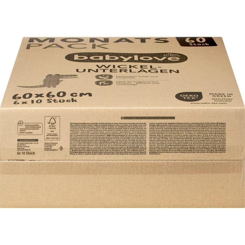 Matelas à langer Babylove, 60 pièces