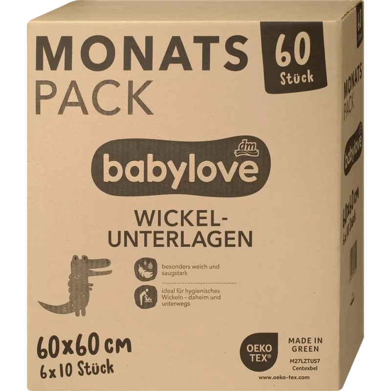 Matelas à langer Babylove, 60 pièces