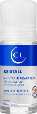 CL Antitranspirant deodorant roll-on met kristalmineraalvloeistof, extra gevoelig, 50 ml