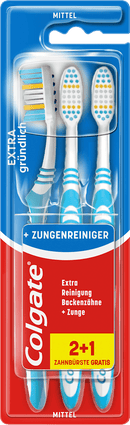 Colgate Tandenborstel Extra grondig, medium (2+1 gratis), 3 stuks