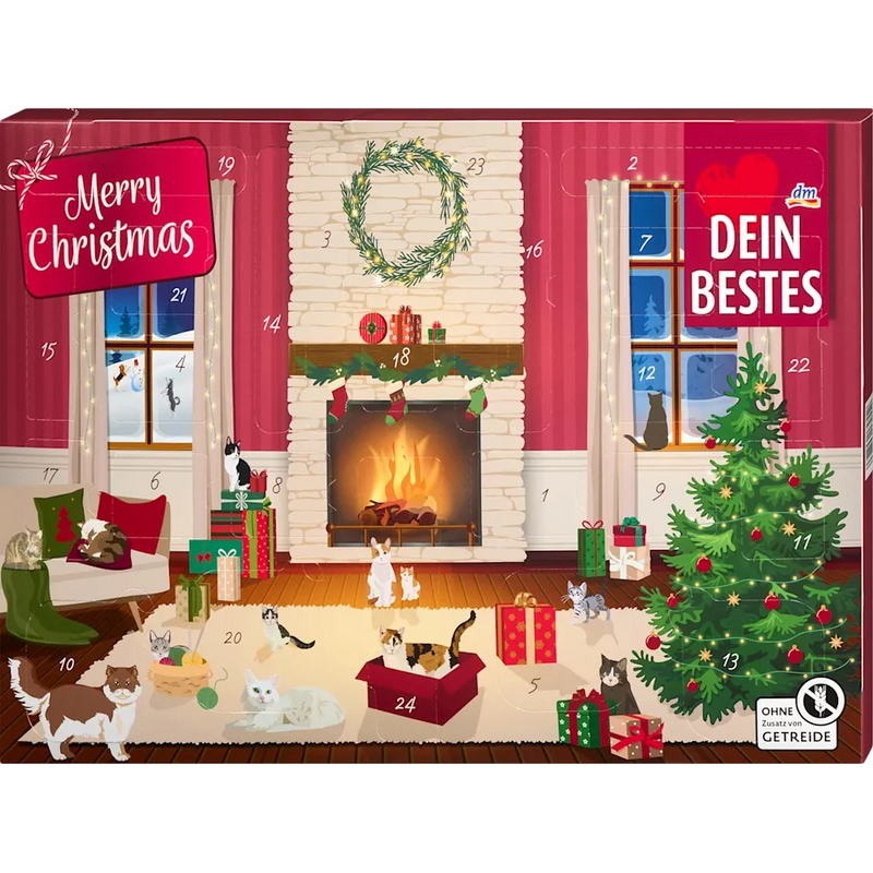 Dein Bestes Adventskalender 2025 - vrolijk kerstfeest voor katten, 1 stuk