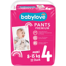 babylove Baby Pants Premium taille 4 Maxi (8-15 kg), 22 pièces.