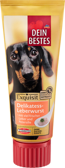Dein Bestes Dog Snacks, Exquis, Delikatess liverwurst avec beaucoup de foie frais et de persil, 75 g