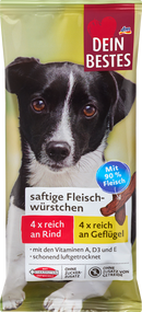 Dein Bestes Snack pour chiens, saucisses de viande juteuses, 60 g