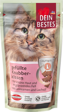Dein Bestes Cat Snacks Coussinets à grignoter remplis pour la peau et le pelage, 50 g