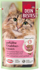 Dein Bestes Cat Snacks Coussinets à grignoter remplis pour la peau et le pelage, 50 g